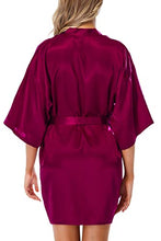 Load image into Gallery viewer, Women&#39;s Kimono Style Satin Robes with V-Neck (Multiple Colours available)
