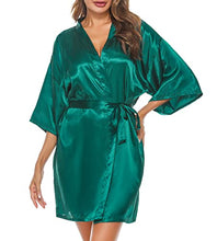 Load image into Gallery viewer, Women&#39;s Kimono Style Satin Robes with V-Neck (Multiple Colours available)
