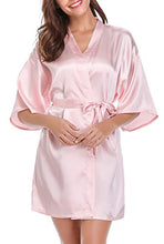 Load image into Gallery viewer, Women&#39;s Kimono Style Satin Robes with V-Neck (Multiple Colours available)
