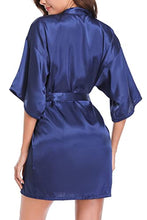 Load image into Gallery viewer, Women&#39;s Kimono Style Satin Robes with V-Neck (Multiple Colours available)
