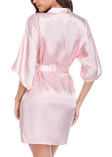 Load image into Gallery viewer, Women&#39;s Kimono Style Satin Robes with V-Neck (Multiple Colours available)
