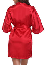 Load image into Gallery viewer, Women&#39;s Kimono Style Satin Robes with V-Neck (Multiple Colours available)
