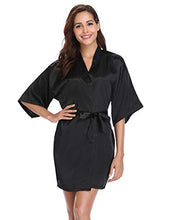 Load image into Gallery viewer, Women&#39;s Kimono Style Satin Robes with V-Neck (Multiple Colours available)
