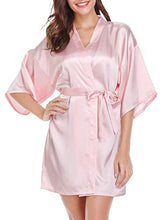 Load image into Gallery viewer, Women&#39;s Kimono Style Satin Robes with V-Neck (Multiple Colours available)
