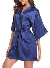 Load image into Gallery viewer, Women&#39;s Kimono Style Satin Robes with V-Neck (Multiple Colours available)
